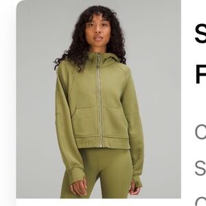 lululemon athletics scuba oversized full zip hoodie XS bronze green